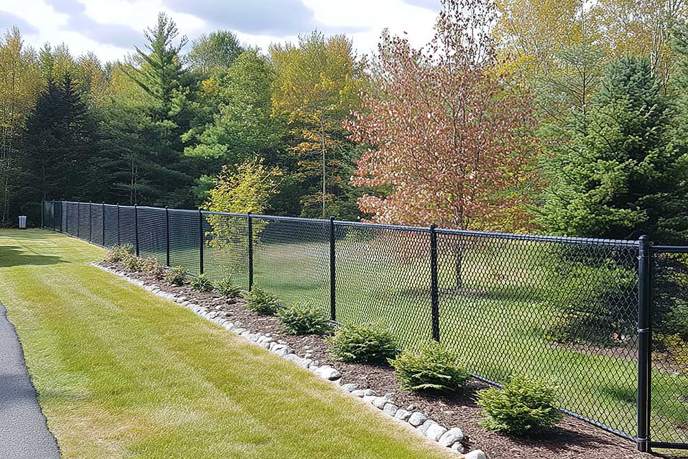 Durable Chain Link Fences in Classic Silver Metal for Security and Boundaries.