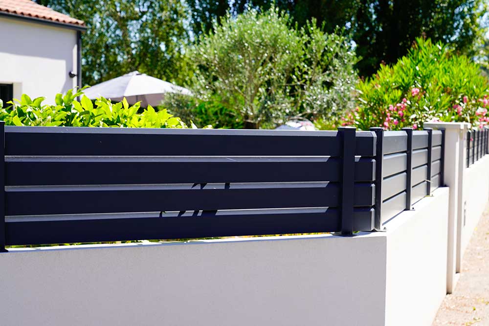 wall grey dark design fence aluminium modern barrier around the house protect